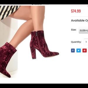 Jessica Simpson burgundy velvet boot
